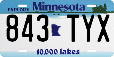 MN license plate 843TYX