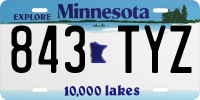 MN license plate 843TYZ