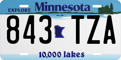 MN license plate 843TZA