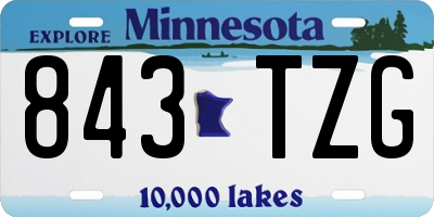 MN license plate 843TZG