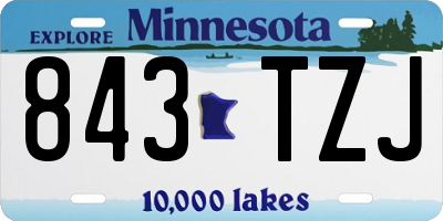MN license plate 843TZJ