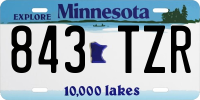 MN license plate 843TZR