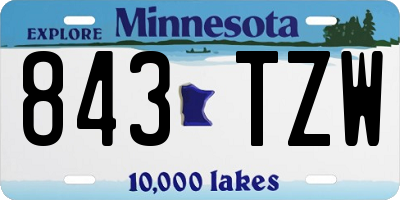 MN license plate 843TZW