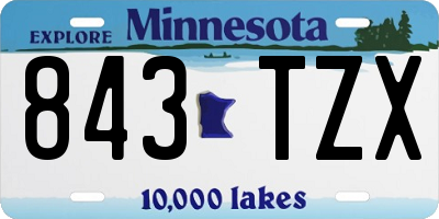MN license plate 843TZX