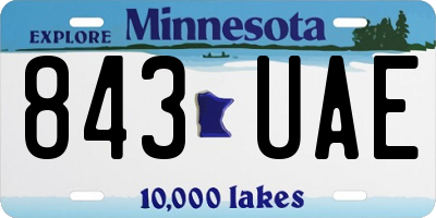 MN license plate 843UAE