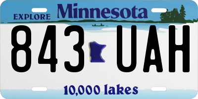 MN license plate 843UAH