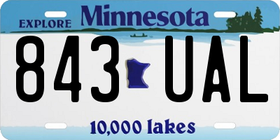 MN license plate 843UAL