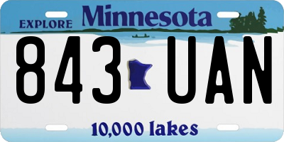 MN license plate 843UAN