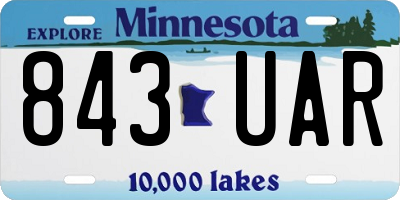 MN license plate 843UAR