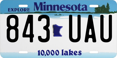MN license plate 843UAU