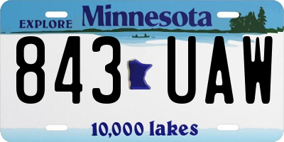 MN license plate 843UAW