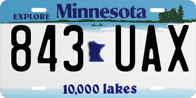 MN license plate 843UAX