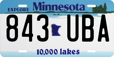 MN license plate 843UBA