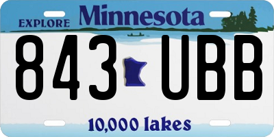 MN license plate 843UBB