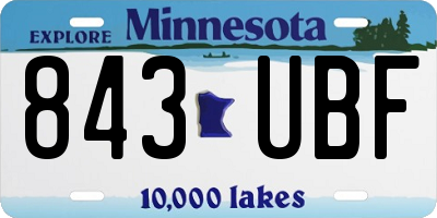 MN license plate 843UBF