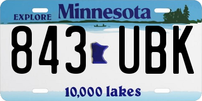 MN license plate 843UBK