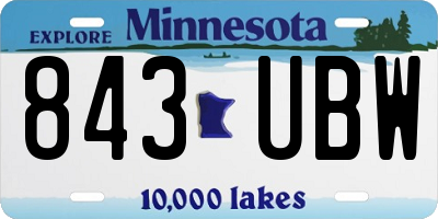 MN license plate 843UBW