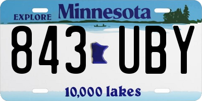 MN license plate 843UBY