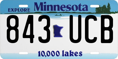 MN license plate 843UCB