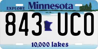 MN license plate 843UCO