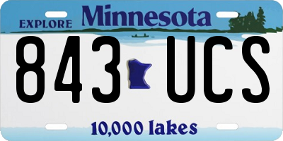 MN license plate 843UCS