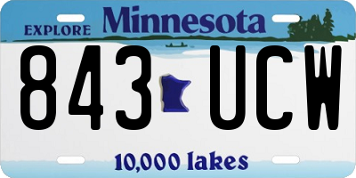 MN license plate 843UCW