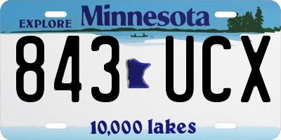 MN license plate 843UCX