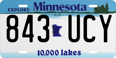 MN license plate 843UCY
