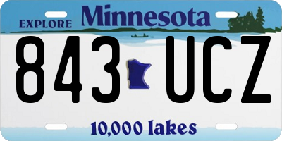 MN license plate 843UCZ