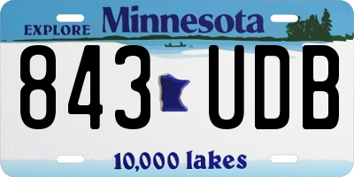 MN license plate 843UDB