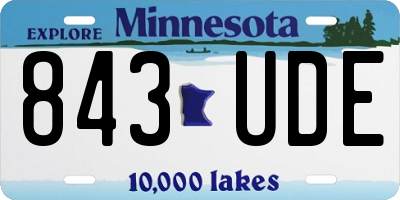 MN license plate 843UDE