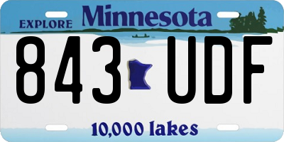 MN license plate 843UDF