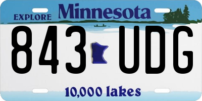 MN license plate 843UDG