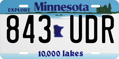 MN license plate 843UDR