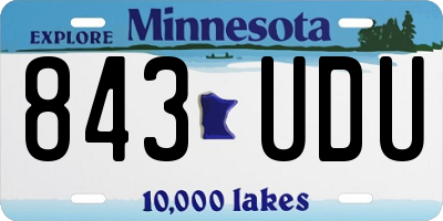 MN license plate 843UDU