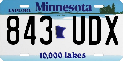 MN license plate 843UDX