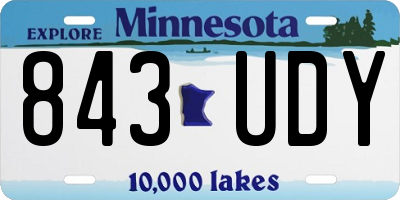 MN license plate 843UDY