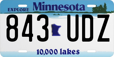 MN license plate 843UDZ