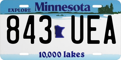 MN license plate 843UEA