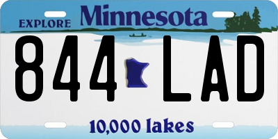 MN license plate 844LAD