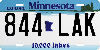 MN license plate 844LAK