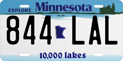 MN license plate 844LAL