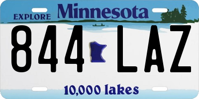 MN license plate 844LAZ