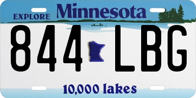 MN license plate 844LBG