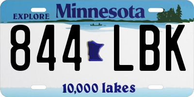 MN license plate 844LBK