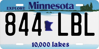 MN license plate 844LBL