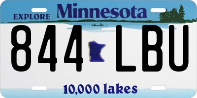 MN license plate 844LBU