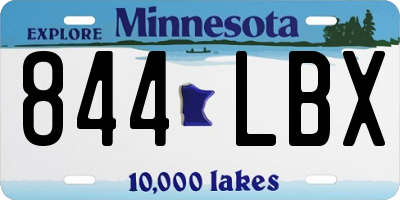 MN license plate 844LBX