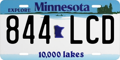 MN license plate 844LCD