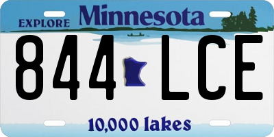 MN license plate 844LCE